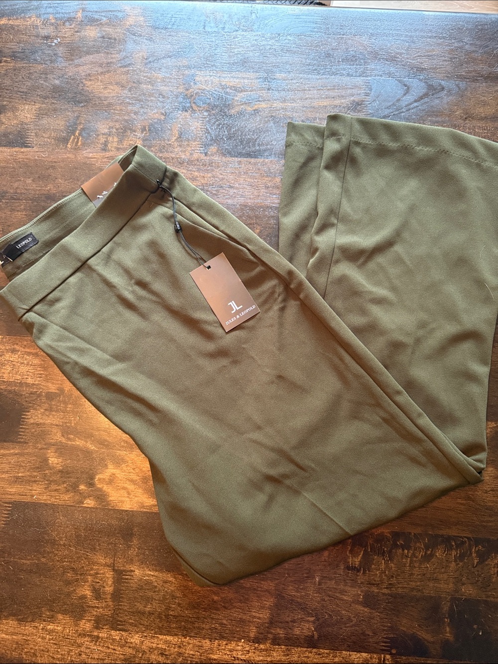 Jules & Leopold Olive Green Tailored Trousers